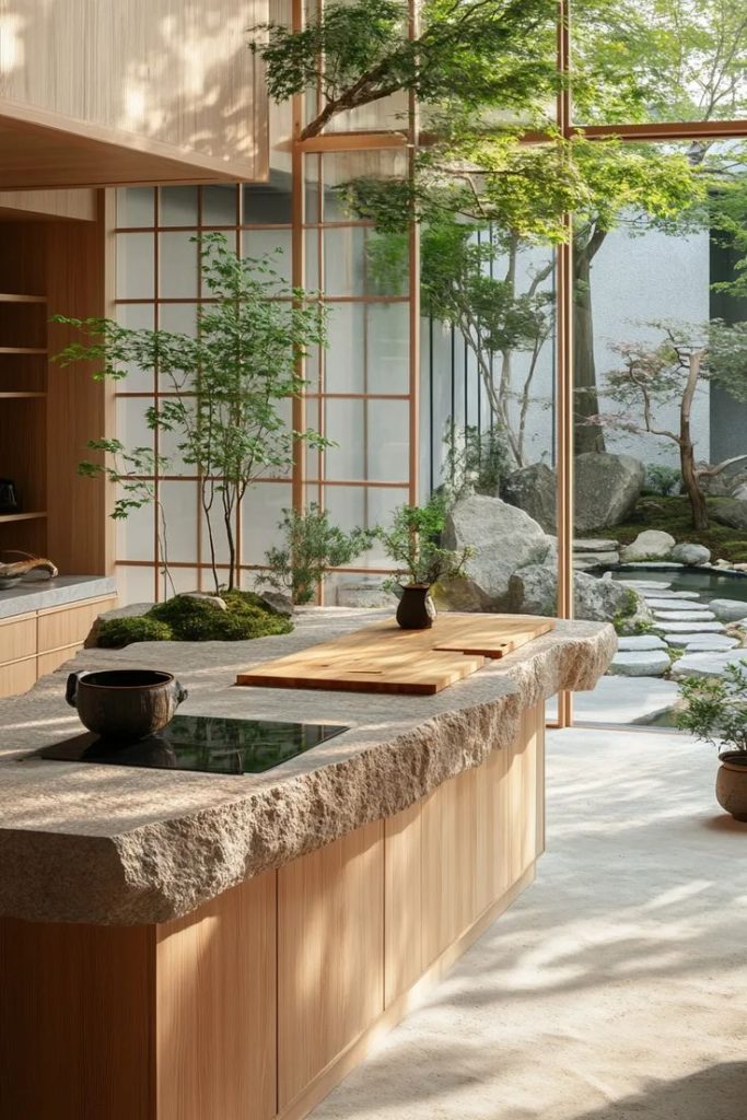 Minimal Japanese-Inspired Outdoor Kitchen Design