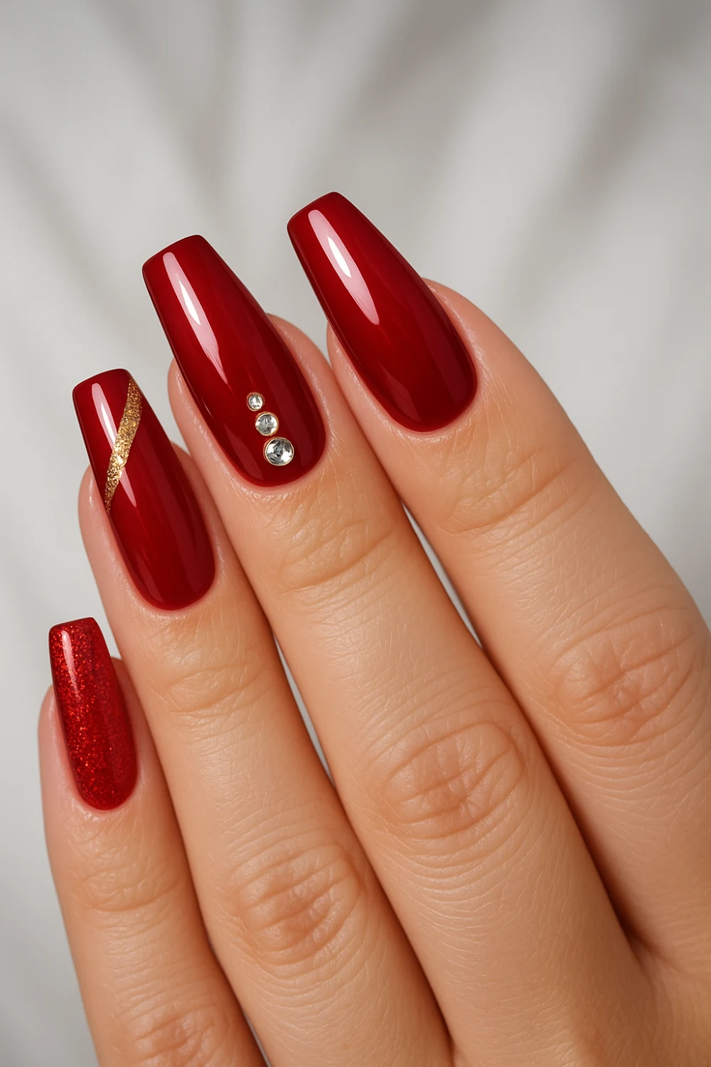 Bold Red Celebration Nails