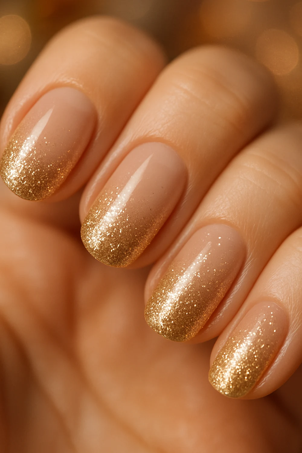 Gold Glitter Ombré Nails