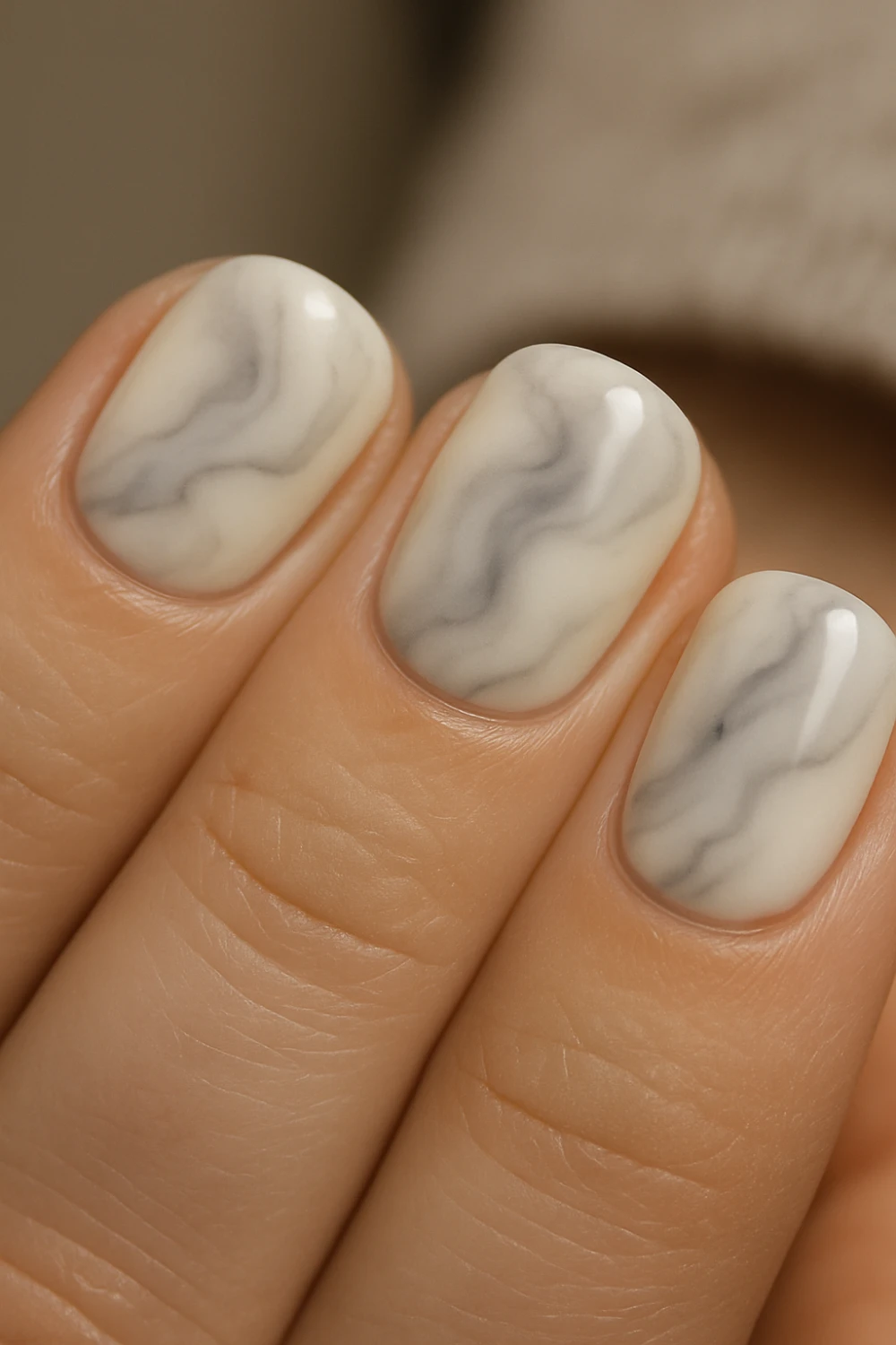 Smoky Vanilla Swirl Nails