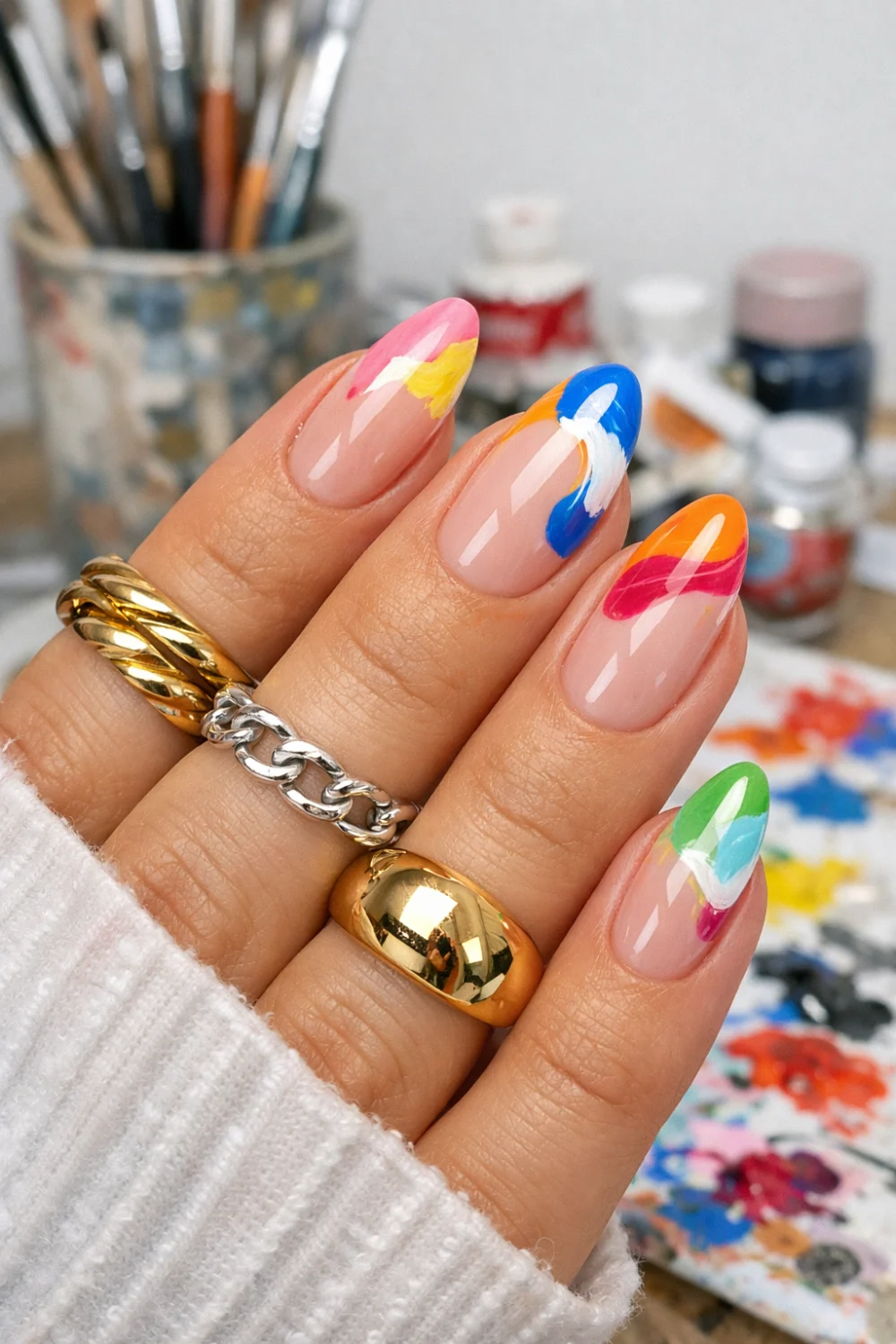 Abstract French Mani