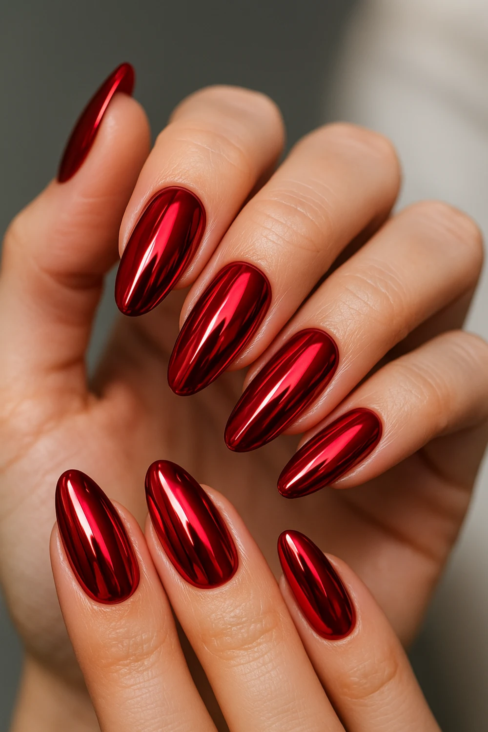 Cherry Chrome Mirror Nails