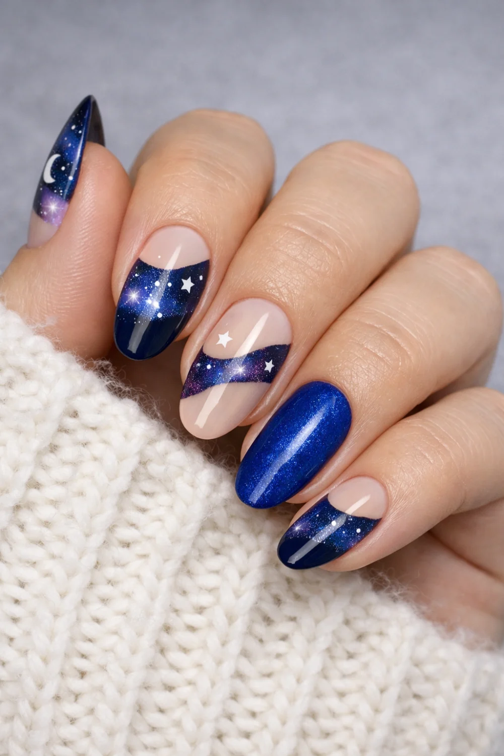 Galaxy French Mix Nails
