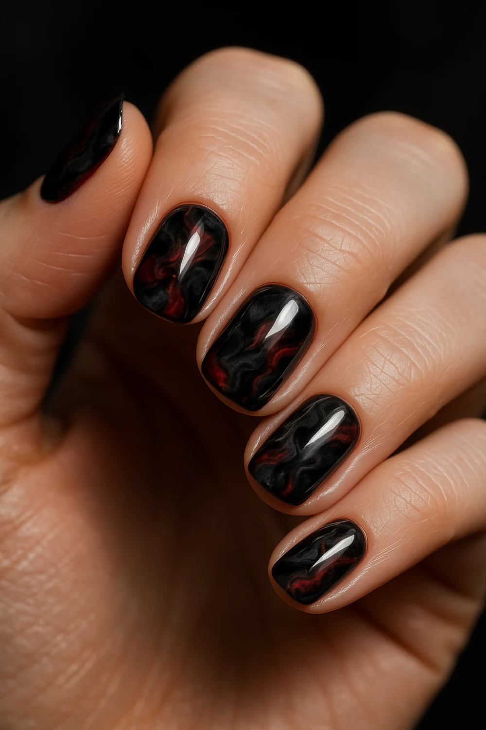Garnet Smoke Marble Nails