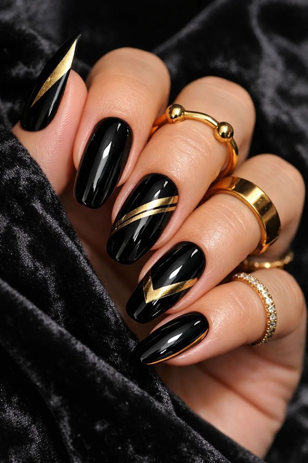 Glossy Black and Gold