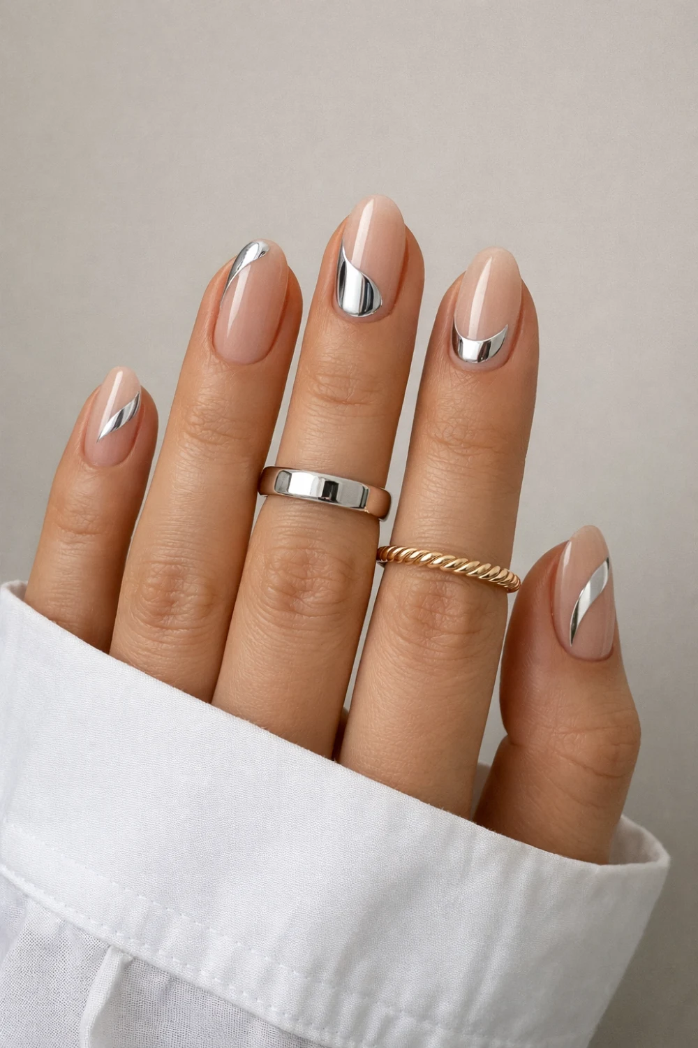 Minimalist Chrome Nails