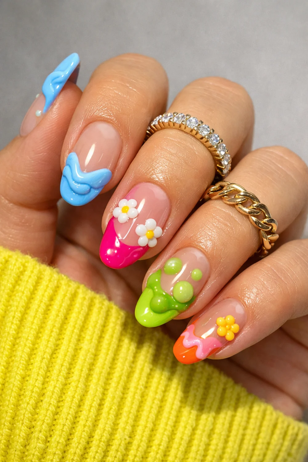 Mismatched 3D French Tips