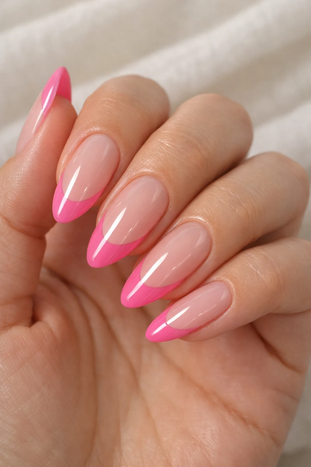 Modern Pink French With Sculpted Lines