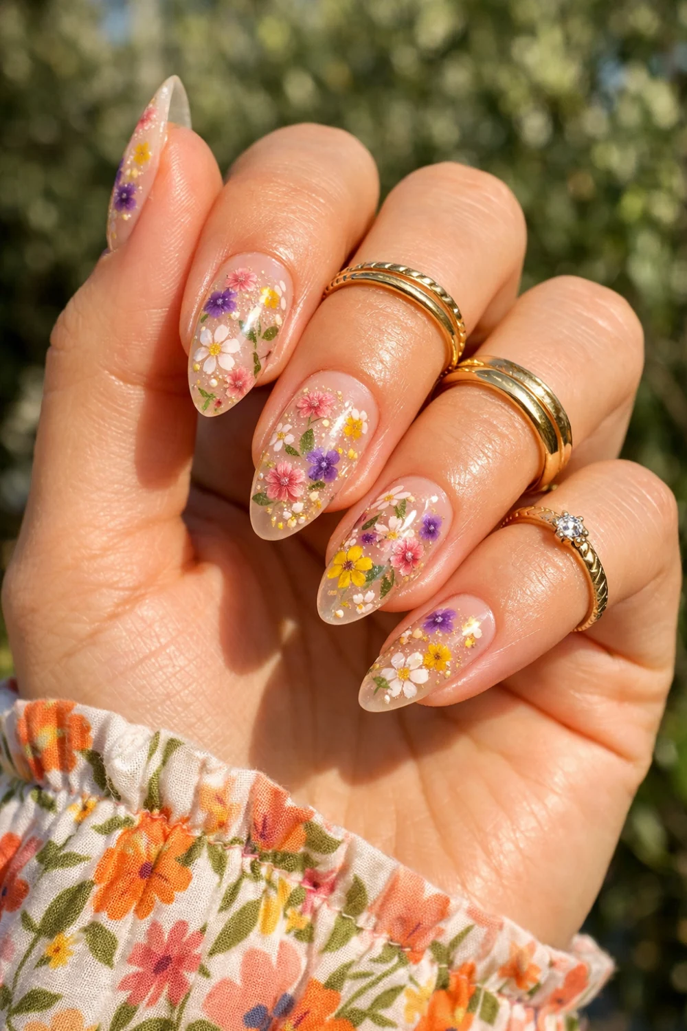 Pressed Flower Nails