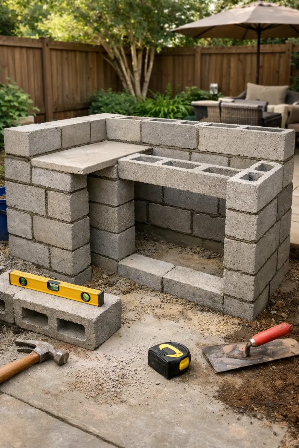 Stack Cinder Blocks Carefully for Stability