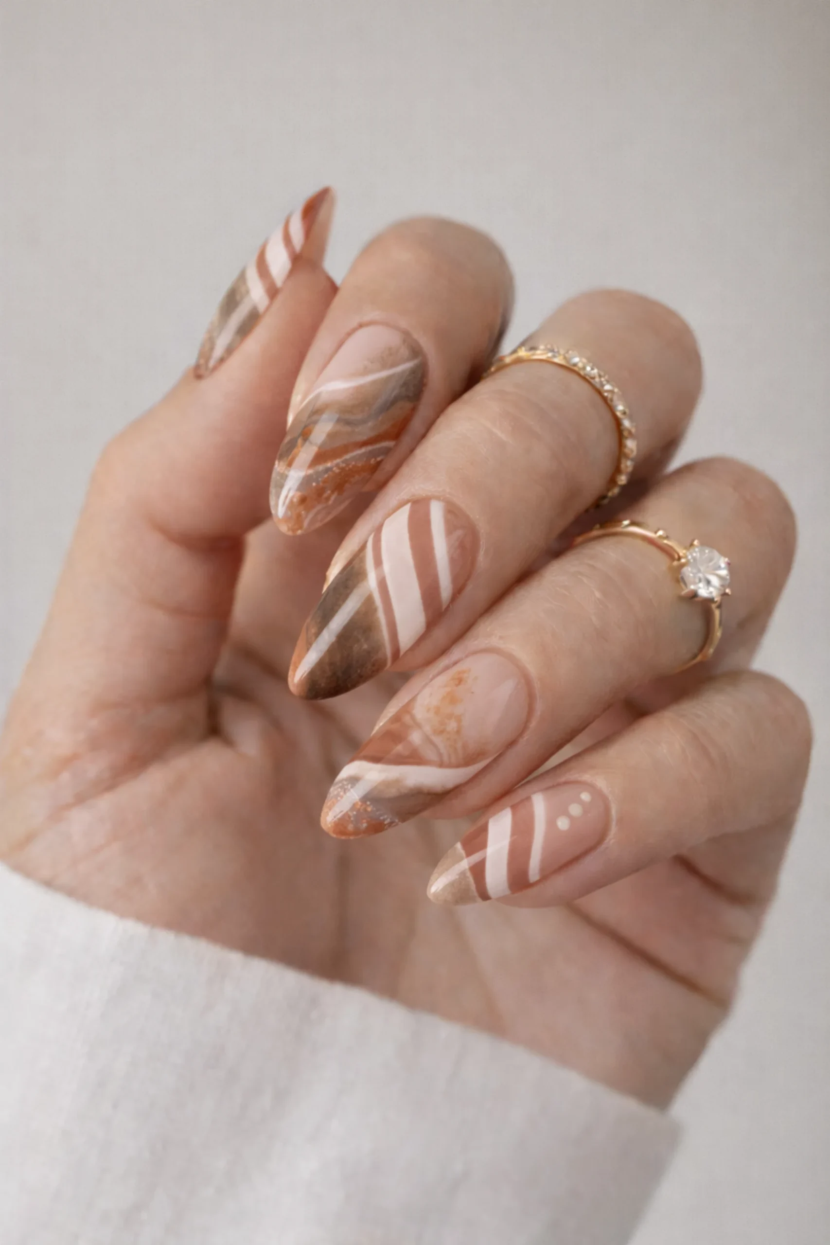 Striped Marble Nails