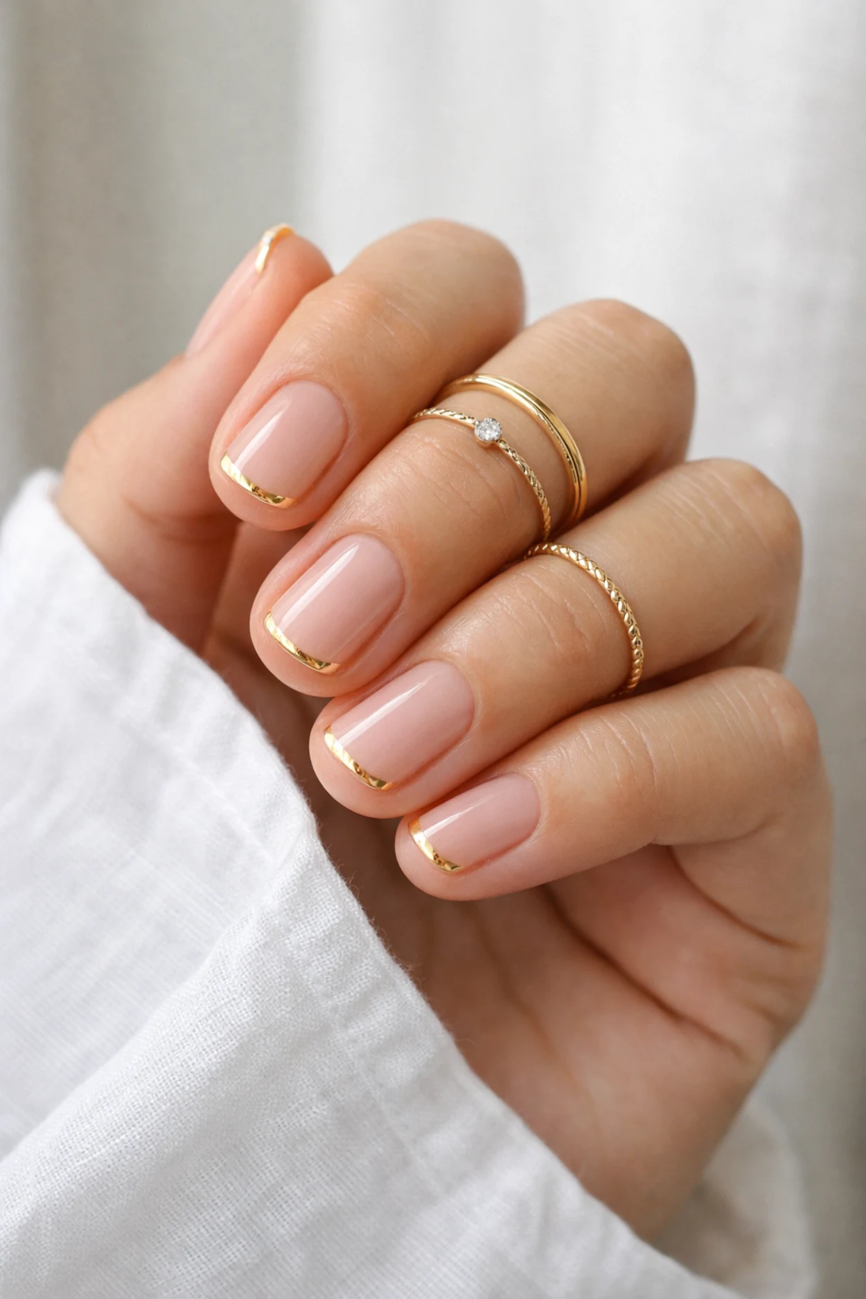 Subtle Gold Nails