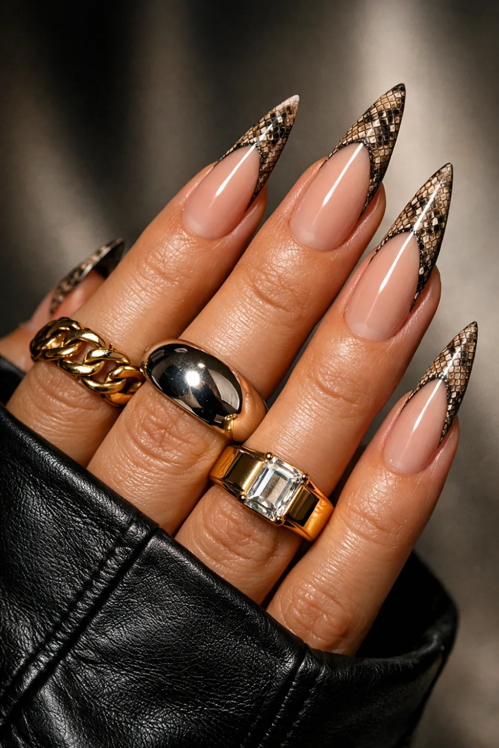 Snakeskin French Tips